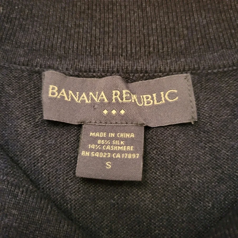 Banana Republic Navy Blue Silk Cashmere Sweater S Cozy Preppy Whimsigoth Grandpa